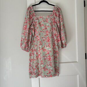Anthopologie Floral Puff Sleeved Mini Dress Size M